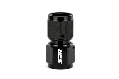 HPS Performance Straight -6 AN Female to Female Swivel Coupling Adapter Aluminum Black