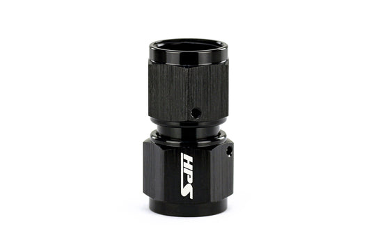 HPS Performance Straight -8 AN Female to Female Swivel Coupling Adapter Aluminum Black
