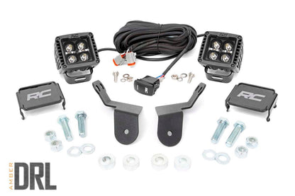 LED Light | Cage Mount | 2" Black Pair | Amber DRL | Honda Pioneer 1000/1000-5