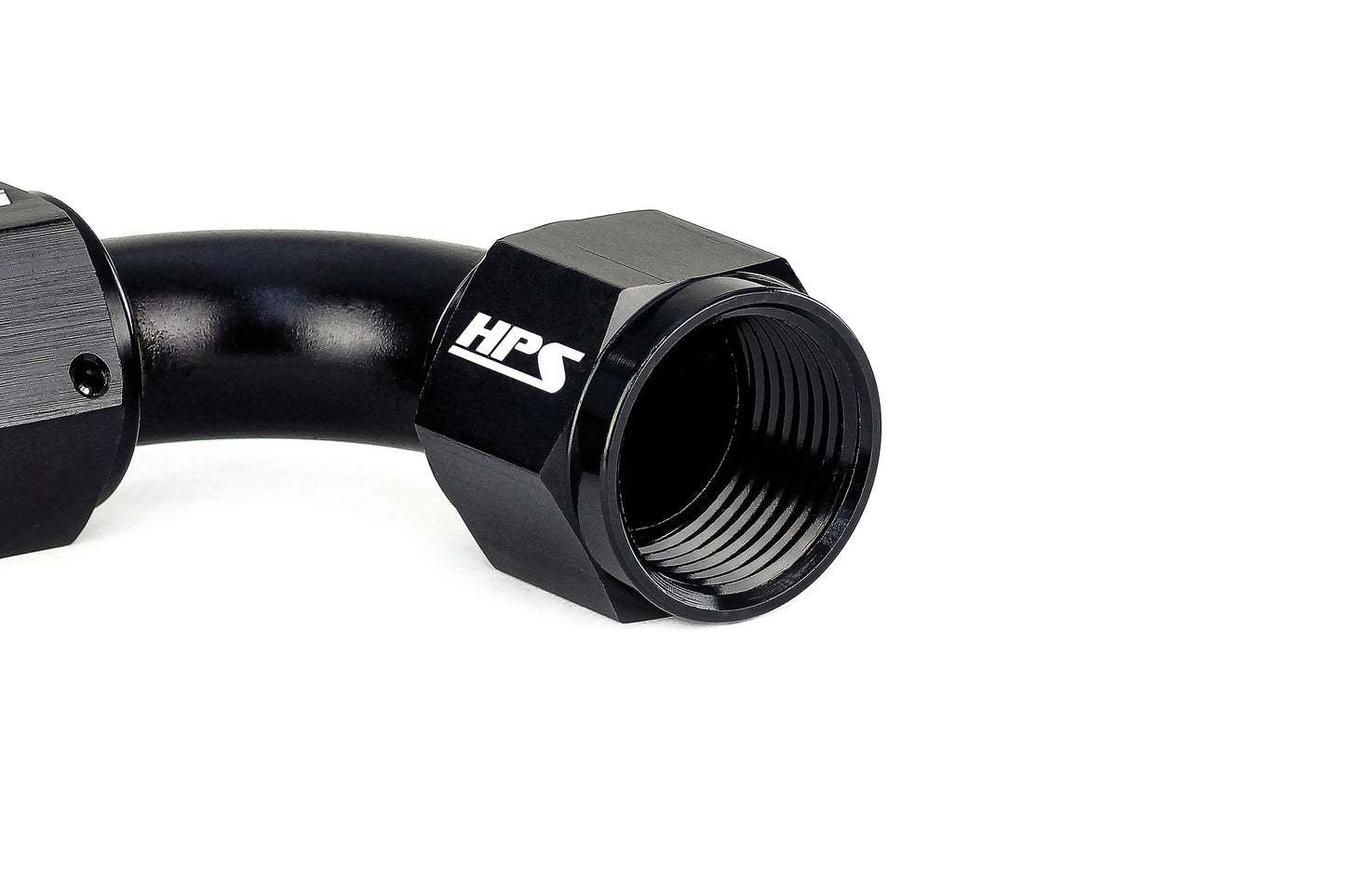 HPS Performance 90 Degree -3 AN Female to Female Swivel Coupling Adapter, Aluminum, Black