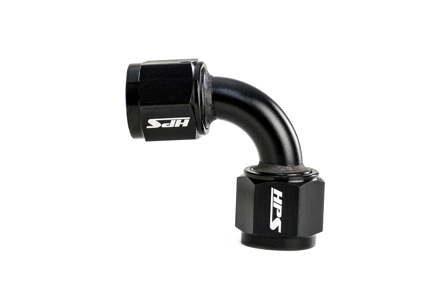 HPS Performance 90 Degree -3 AN Female to Female Swivel Coupling Adapter Aluminum Black