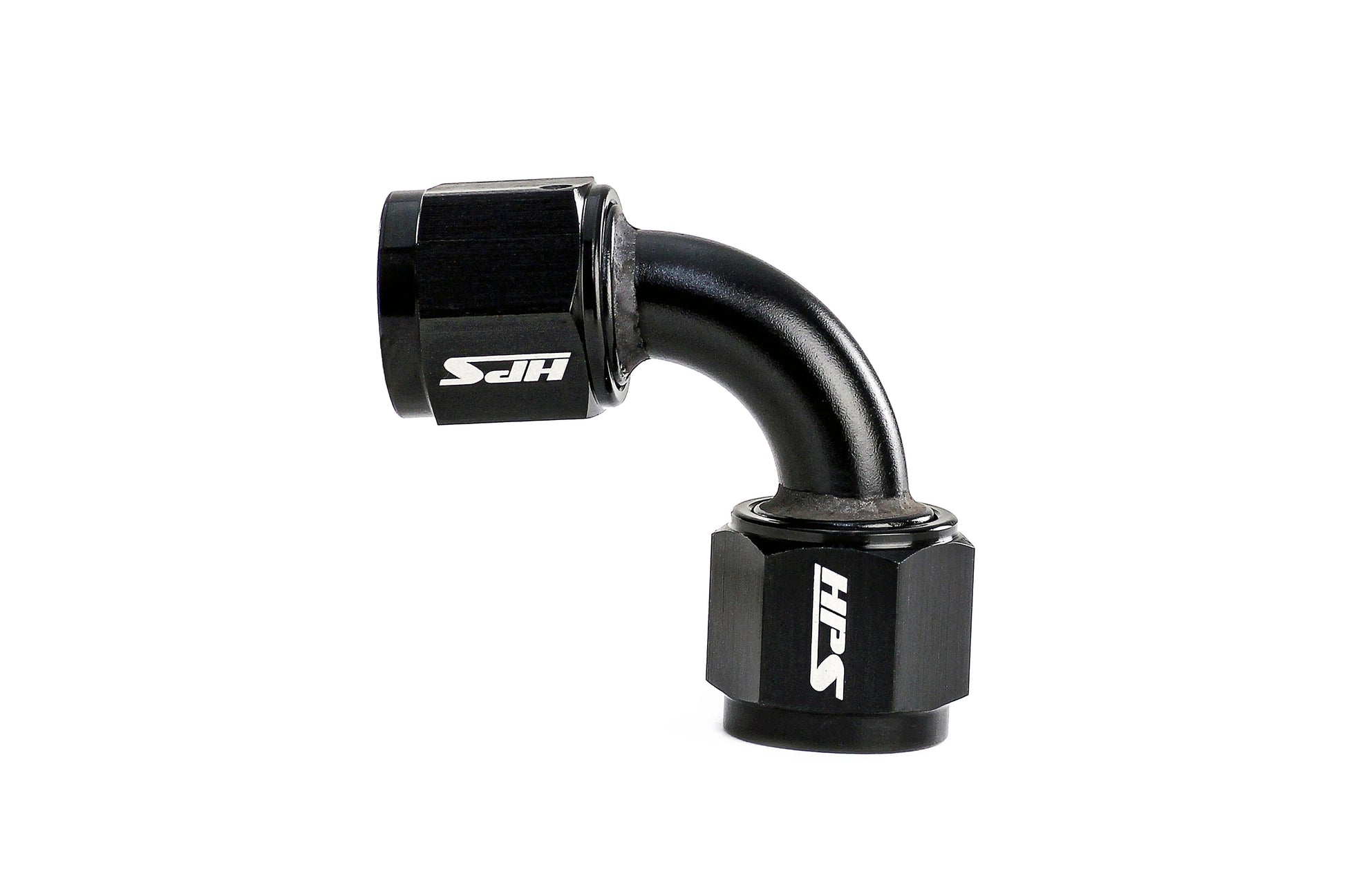 HPS Performance 90 Degree -3 AN Female to Female Swivel Coupling Adapter Aluminum Black