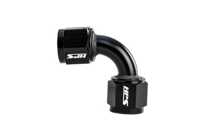 HPS Performance 90 Degree -10 AN Female to Female Swivel Coupling Adapter Aluminum Black