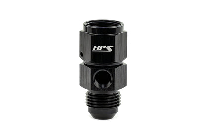 HPS Performance -12 AN Male to Female Fuel Pressure Gauge Adapter with 1/8 inch NPT Female Port Aluminum Black