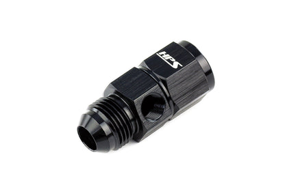 HPS Performance -10 AN Male to Female Fuel Pressure Gauge Adapter with 1/8" NPT Female Port, Aluminum, Black