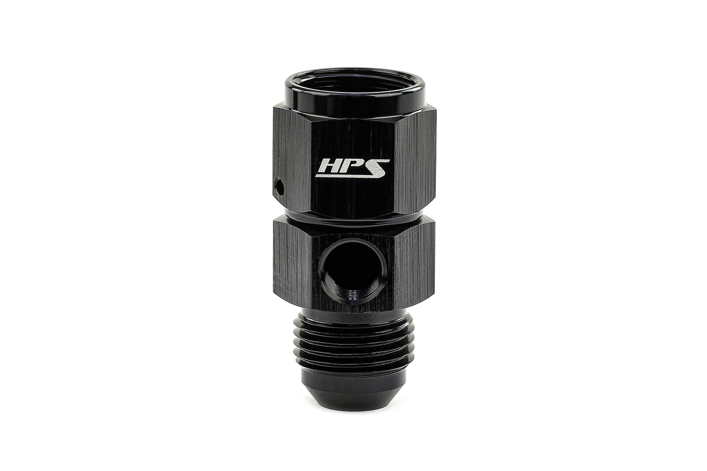 HPS Performance -8 AN Male to Female Fuel Pressure Gauge Adapter with 1/8 inch NPT Female Port Aluminum Black