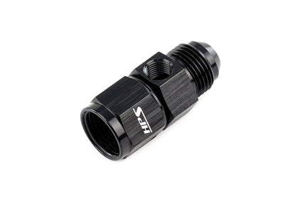 HPS Performance -4 AN Male to Female Fuel Pressure Gauge Adapter with 1/8" NPT Female Port, Aluminum, Black