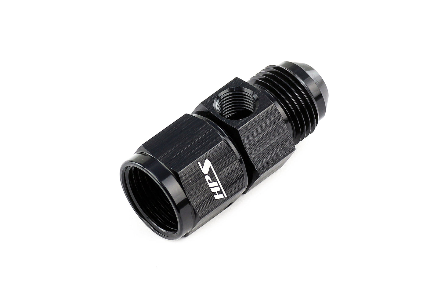 HPS Performance -10 AN Male to Female Fuel Pressure Gauge Adapter with 1/8" NPT Female Port, Aluminum, Black