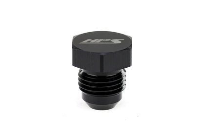 HPS Performance -3 AN Fittings Plug, AN Male 37 Degree Flare, Aluminum, Black