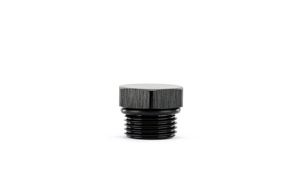 HPS Performance -4 AN Fittings Plug, Port Thread with O-Ring, Aluminum, Black