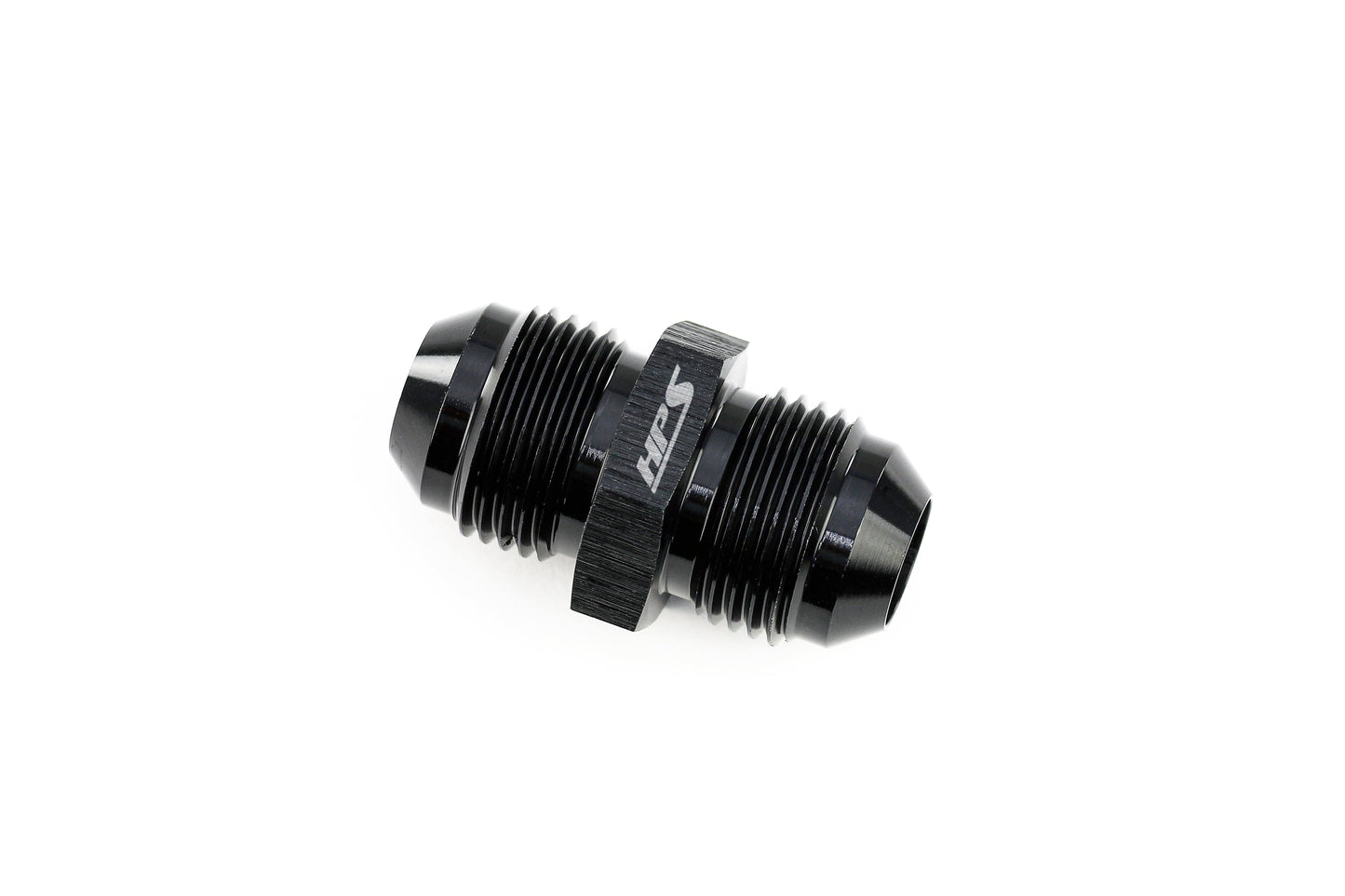 HPS Performance Straight -6 AN Male to Male Union Adapter Aluminum Black