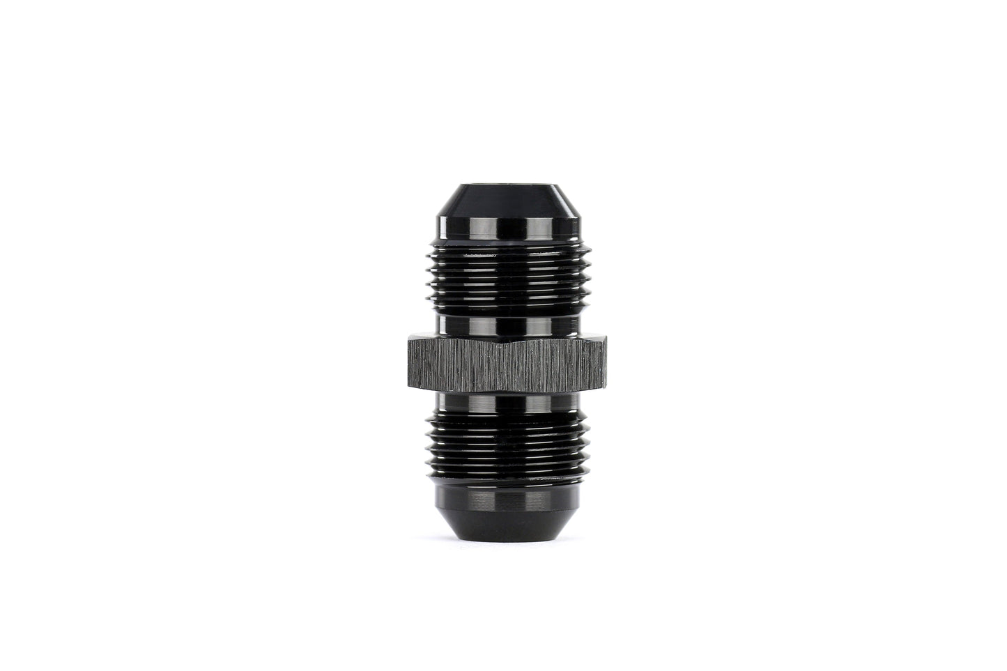 HPS Performance Straight -3 AN Male to Male Union Adapter, Aluminum, Black