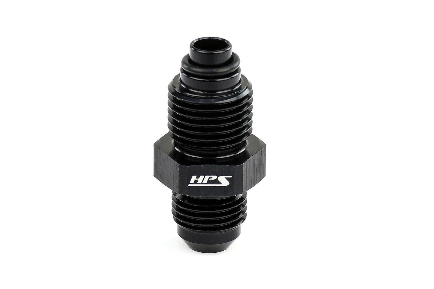 HPS Performance -6 AN to M16 x 1.5 Male to Metric Thread Male O-Ring Tip Adapter Aluminum Black