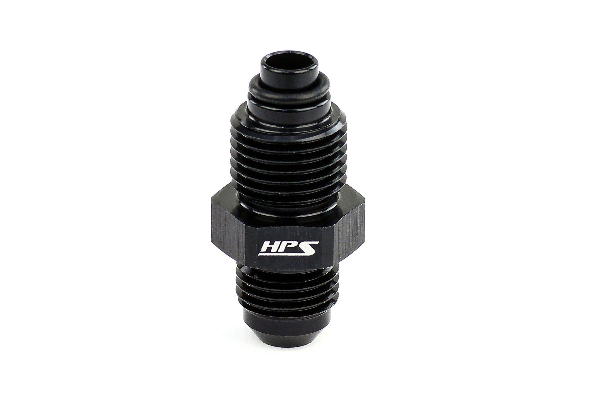 HPS Performance -6 AN to M16 x 1.5 Male to Metric Thread Male O-Ring Tip Adapter Aluminum Black