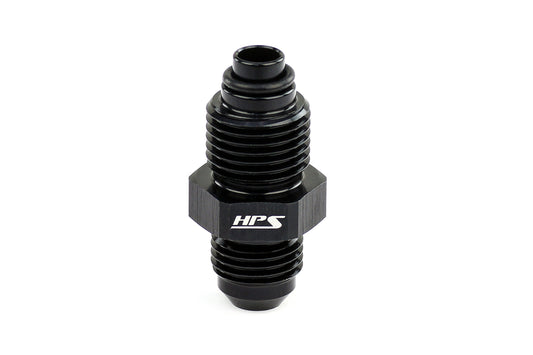 HPS Performance -6 AN to 11/16-18 Male to Inverted Flare Male Power Steering Adapter Aluminum Black