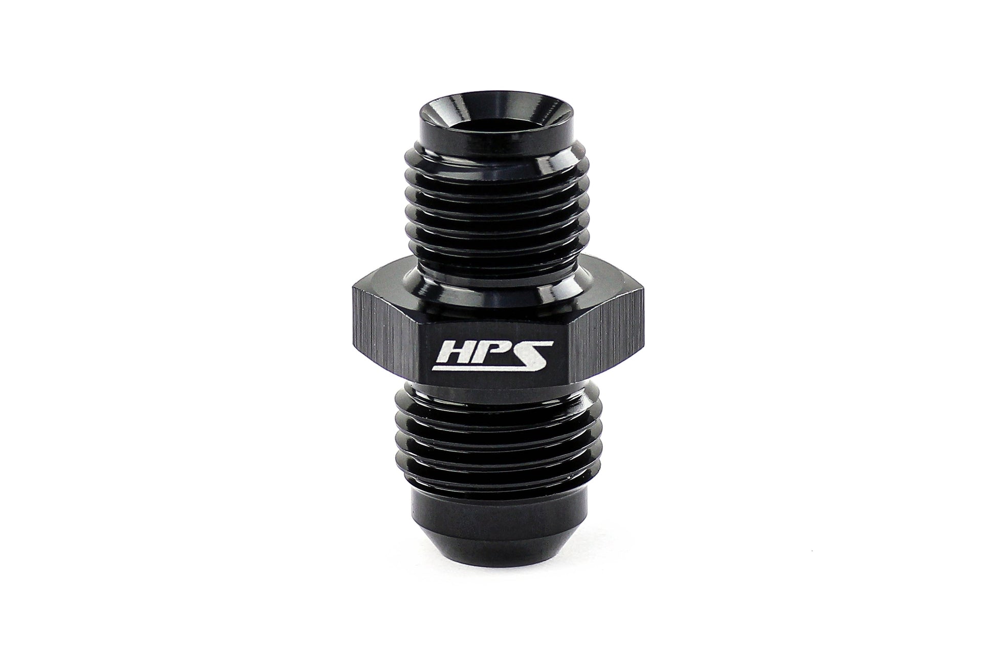 HPS Performance Straight AN Flare -4 to 1/4 inch NPT Adapter Aluminum Black