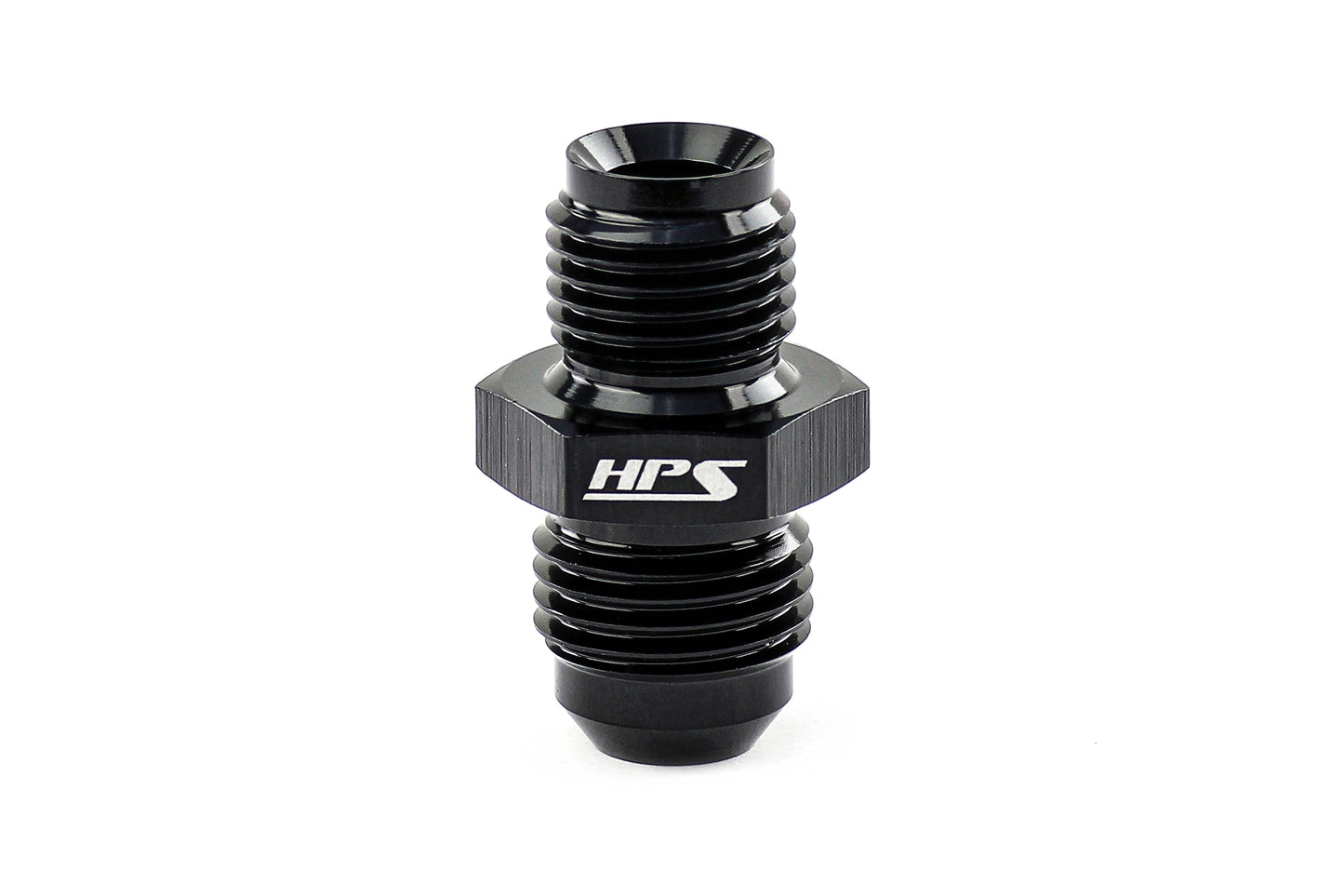 HPS Performance Straight -6 AN Flare to 3/8 inch NPT Adapter Aluminum Black