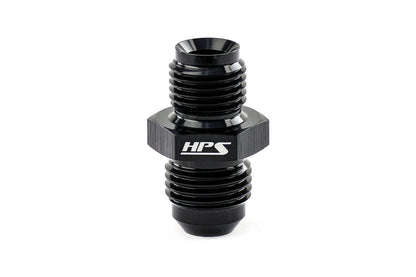 HPS Performance Straight -6 AN Flare to 3/8 inch NPT Adapter Aluminum Black