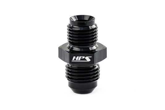 HPS Performance Straight -6 AN Flare to M14 x 1.25 Metric Adapter Aluminum Black