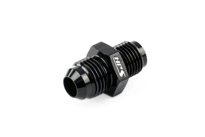 HPS Performance Straight AN Flare -6 to 1/8" NPT Adapter, Aluminum, Black