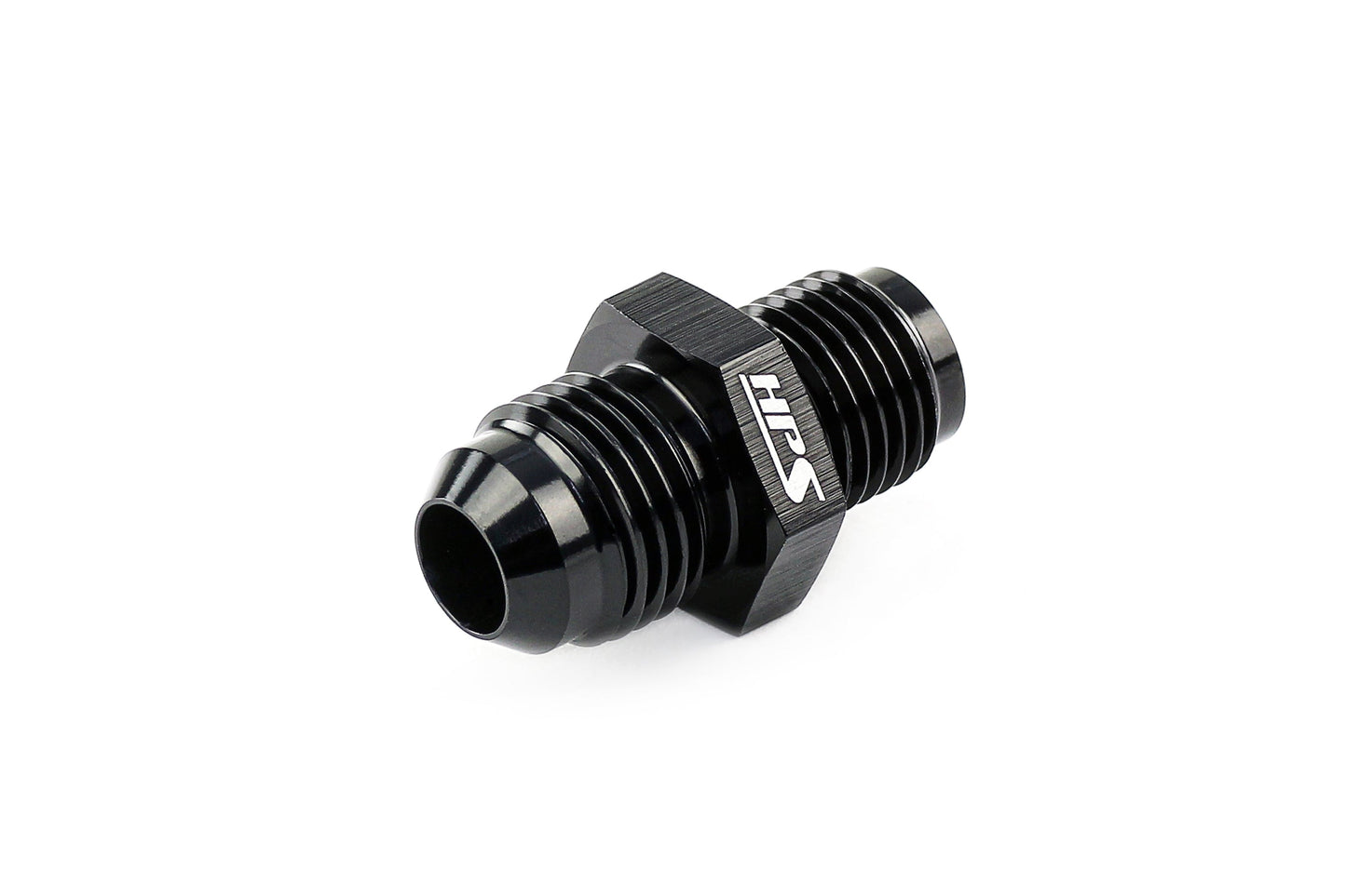 HPS Performance Straight AN Flare -6 to 1/4" NPT Adapter, Aluminum, Black