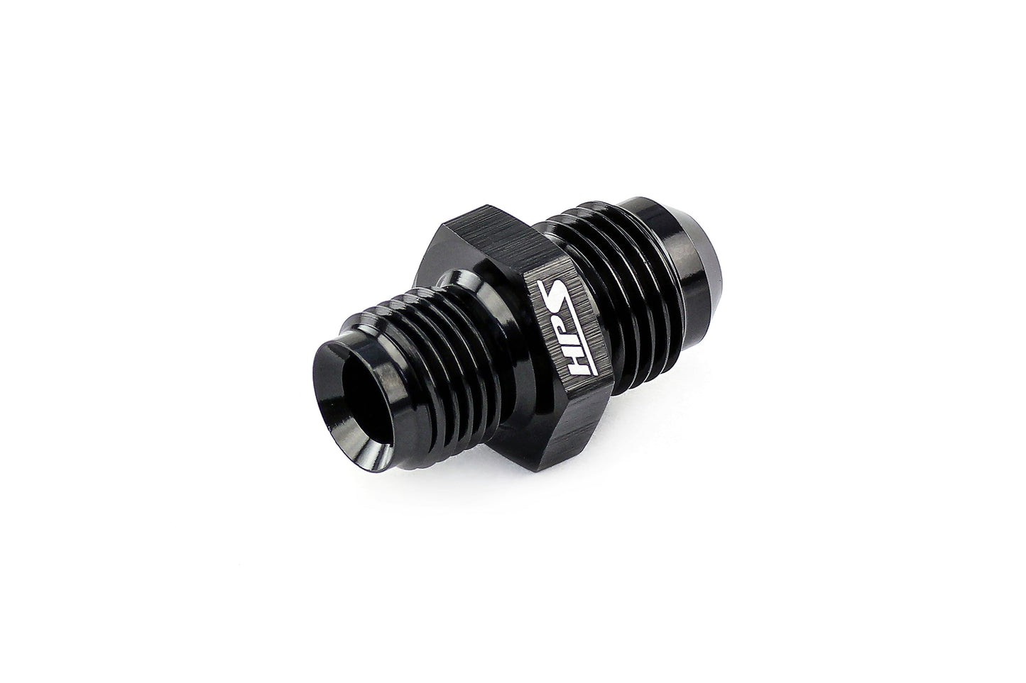 HPS Performance Straight AN Flare -6 to 1/4" NPT Adapter, Aluminum, Black