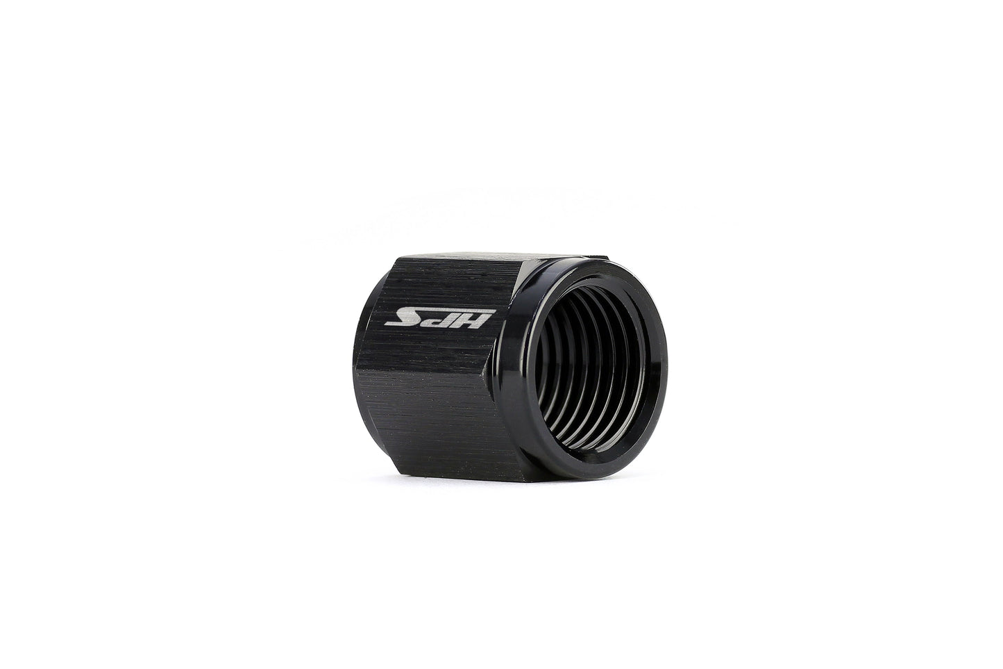 HPS Performance -4 Hard Line AN Tube Nut, Aluminum, Black