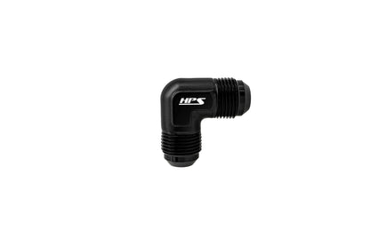HPS Performance 90 Degree -10 AN Male to Male Union Adapter Aluminum Black