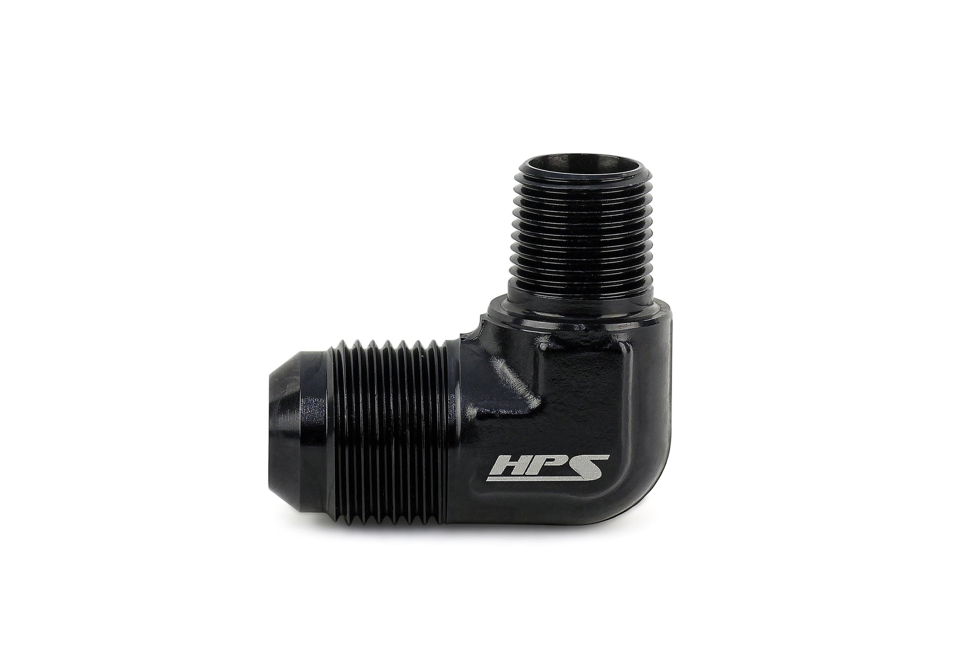 HPS Performance 90 Degree -6 AN Flare to 1/8 inch NPT Adapter Aluminum Black