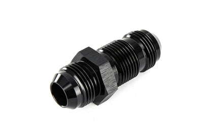 HPS Performance Straight -16 AN Male to Male Bulkhead Adapter Aluminum Black