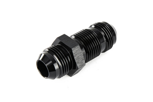HPS Performance Straight -16 AN Male to Male Bulkhead Adapter Aluminum Black