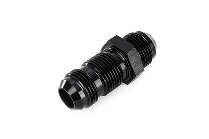 HPS Performance Straight -16 AN Male to Male Bulkhead Adapter, Aluminum, Black