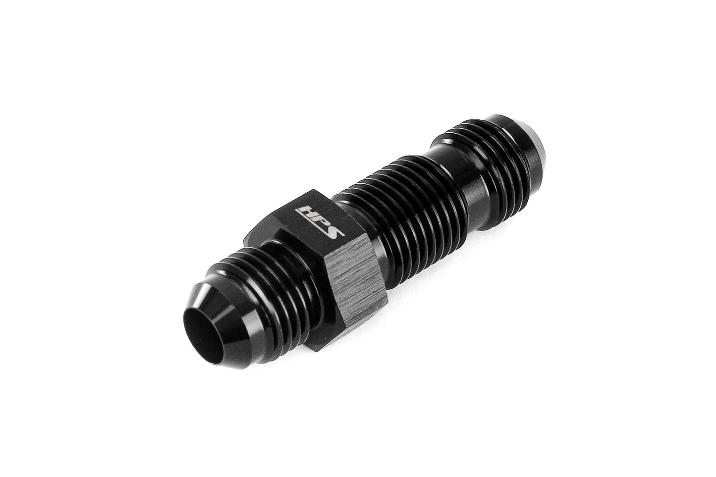 HPS Performance Straight -4 AN Male to Male Bulkhead Adapter Aluminum Black