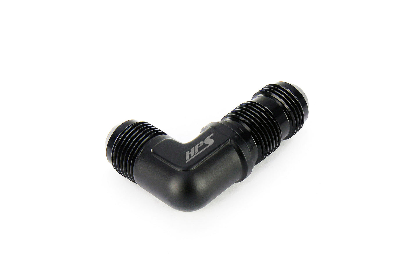 HPS Performance 90 Degree -3 AN Male to Male Bulkhead Adapter Aluminum Black
