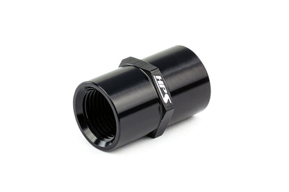 HPS Performance Straight 1/2'' NPT Female to Female Coupler Adapter, Aluminum, Black