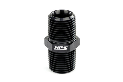 HPS Performance Straight 1/4'' NPT Male to Male Union Coupler Adapter Aluminum Black