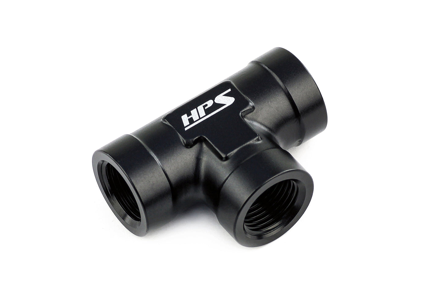 HPS Performance 1/4'' NPT Female Tee Coupler Adapter, Aluminum, Black