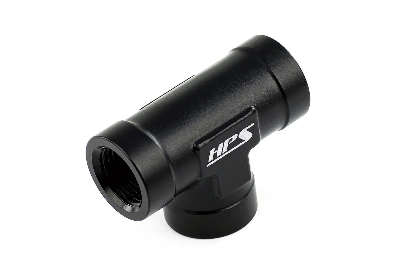 HPS Performance 1/4'' NPT Female Tee Coupler Adapter, Aluminum, Black