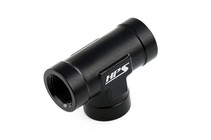 HPS Performance 3/8'' NPT Female Tee Coupler Adapter, Aluminum, Black