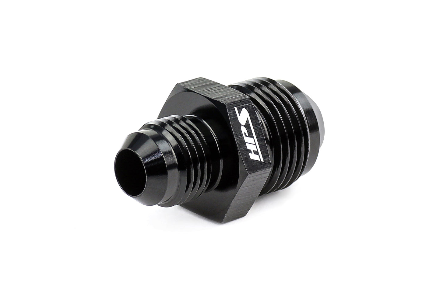 HPS Performance -8 AN to -4 AN Male To Male Reducer Union Coupler Adapter, Aluminum, Black