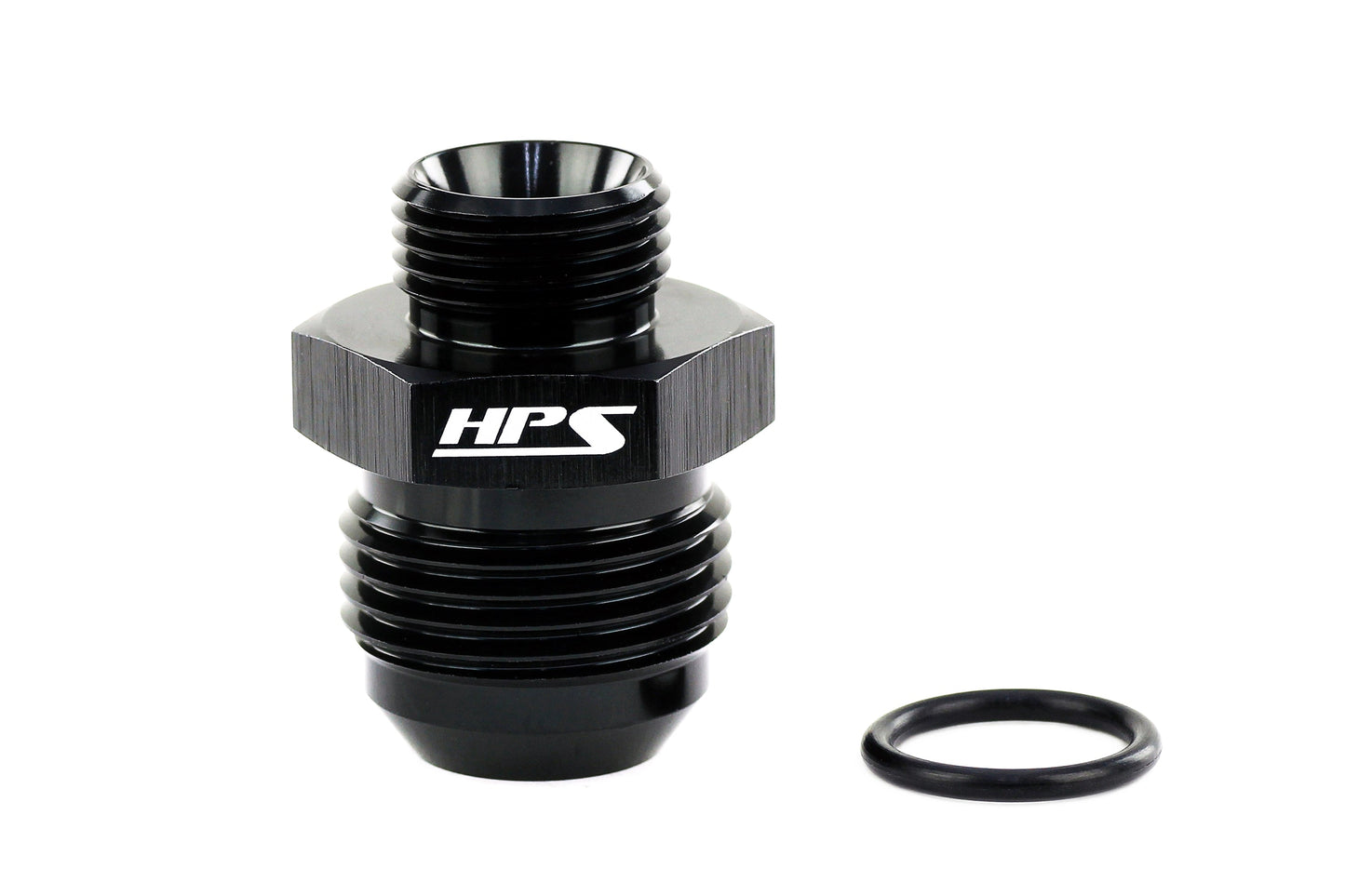 HPS Performance -10 AN Male to -8 O-ring Boss ORB Port Thread Male Adapter Aluminum Black