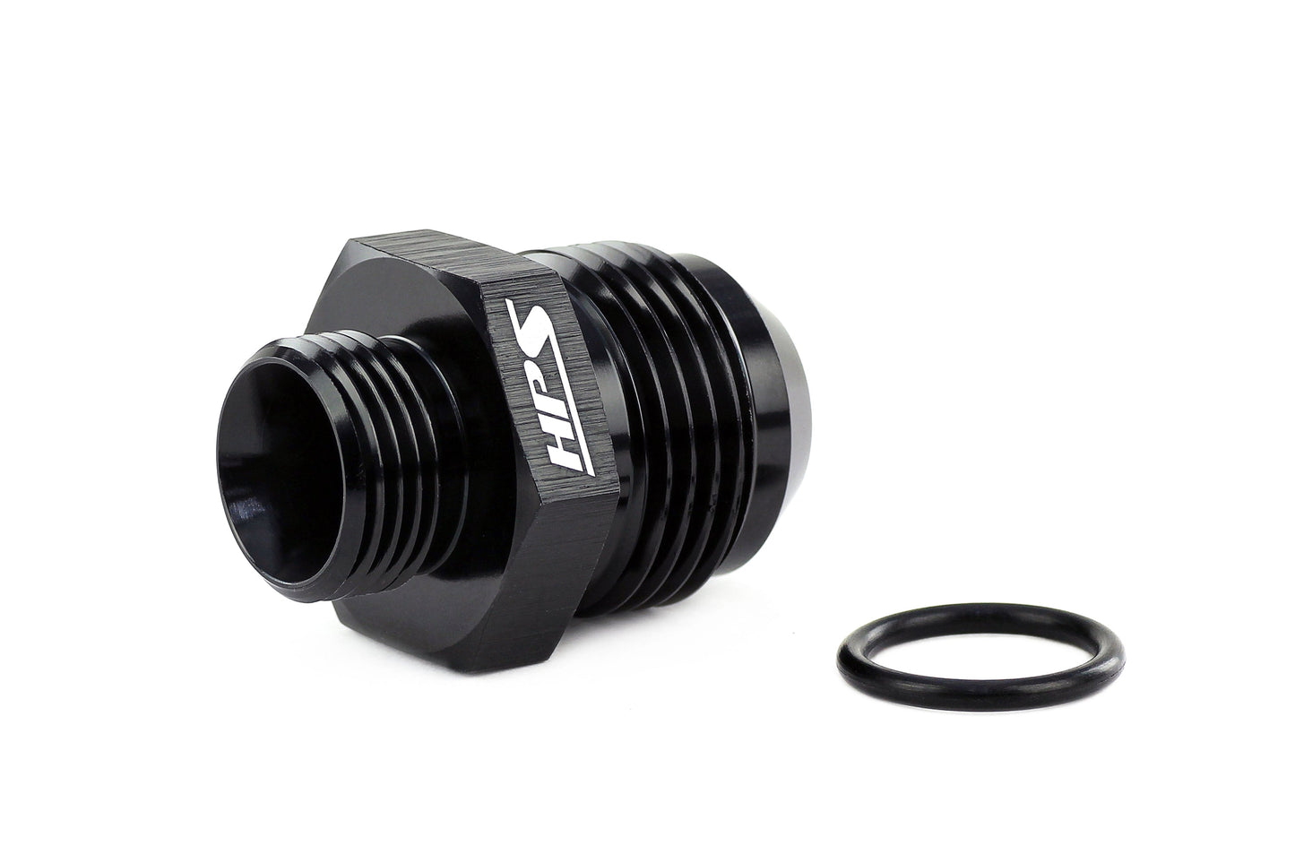 HPS Performance -10 AN Male to -6 O-ring Boss (ORB) Port Thread Male Adapter, Aluminum, Black