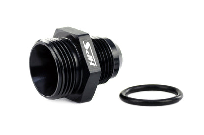 HPS Performance -6 AN Male to -10 O-ring Boss (ORB) Port Thread Male Adapter, Aluminum, Black