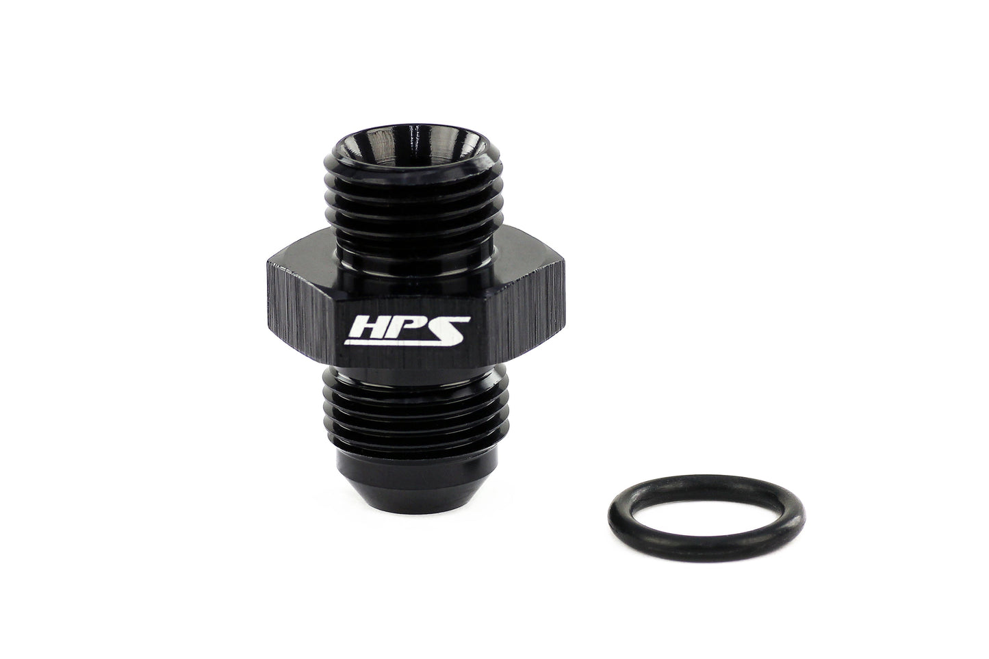 HPS Performance -4 AN Male to -4 O-ring Boss ORB Port Thread Male Adapter Aluminum Black