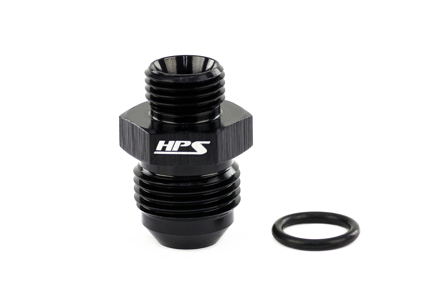 HPS Performance -4 AN Male to -3 O-ring Boss ORB Port Thread Male Adapter Aluminum Black