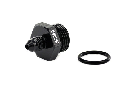 HPS Performance -4 AN Male to -10 O-ring Boss (ORB) Port Thread Male Adapter, Aluminum, Black