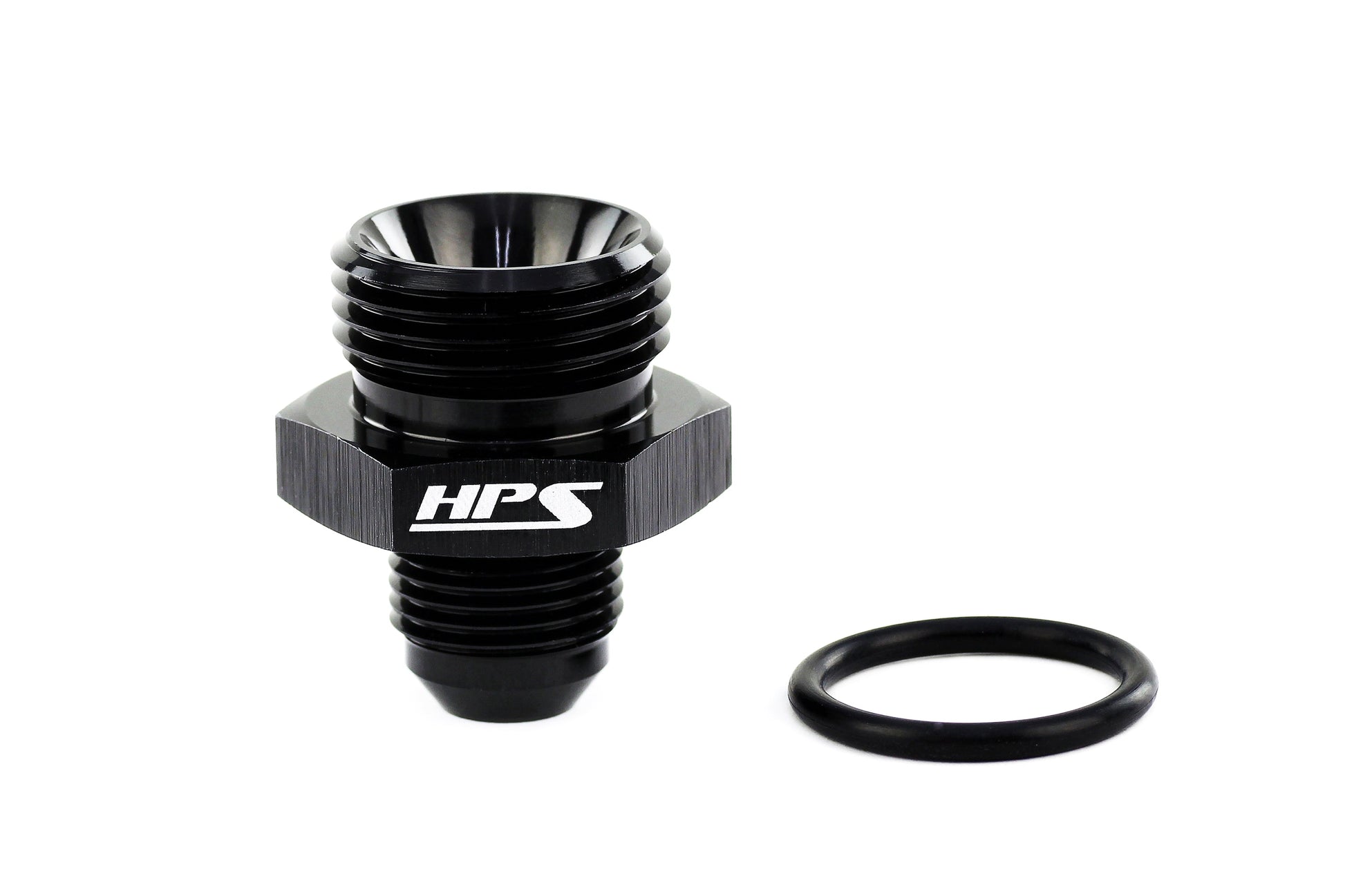 HPS Performance -4 AN Male to -6 O-ring Boss ORB Port Thread Male Adapter Aluminum Black