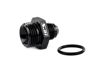 HPS Performance -4 AN Male to -8 O-ring Boss (ORB) Port Thread Male Adapter, Aluminum, Black