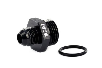 HPS Performance -3 AN Male to -8 O-ring Boss (ORB) Port Thread Male Adapter, Aluminum, Black