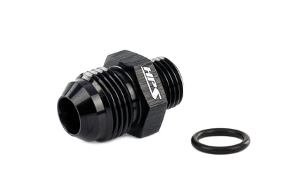 HPS Performance -16 AN Male to -10 O-ring Boss (ORB) Port Thread Male Adapter, Aluminum, Black